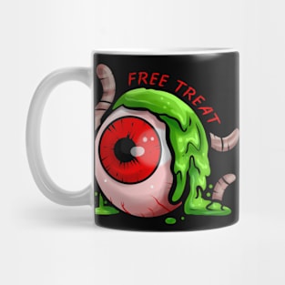 Free Treat Big Eyeball Green Slime Earthworm Halloween Mug